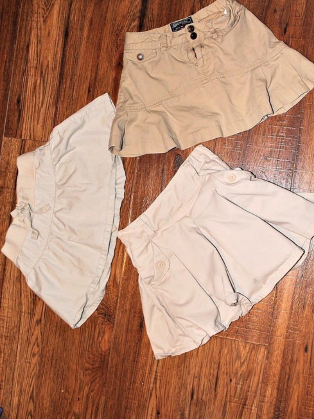 Multibrand Girls Skort Set Beige (Size 4,4-5,4) 3 PC Bundle